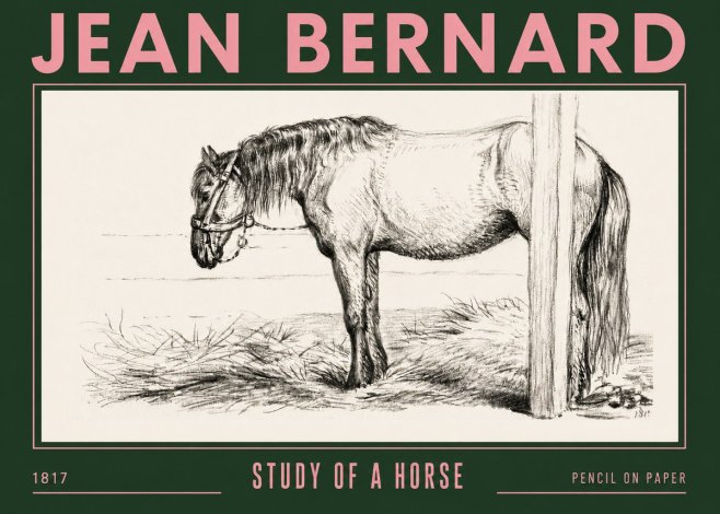Jean Bernard Study of a Horse XII No4 - Póster