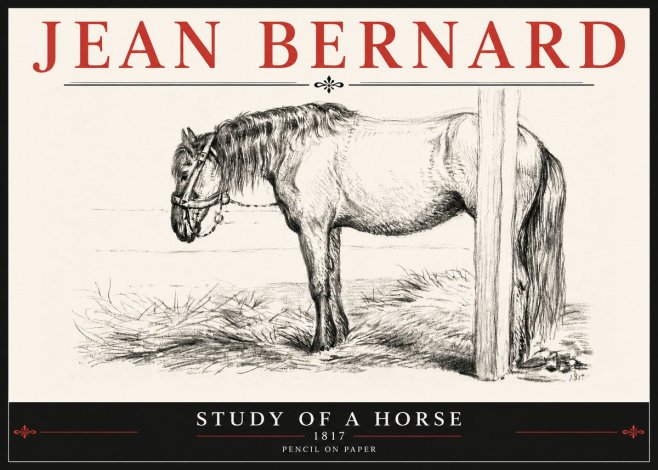 Jean Bernard Study of a Horse XII No6 - Póster