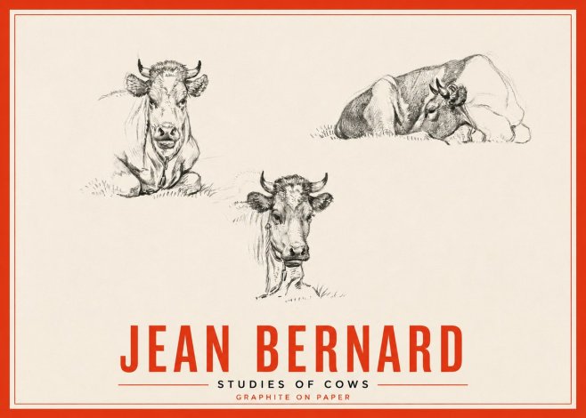 Jean Bernard Studies of Cows II No5 - Póster