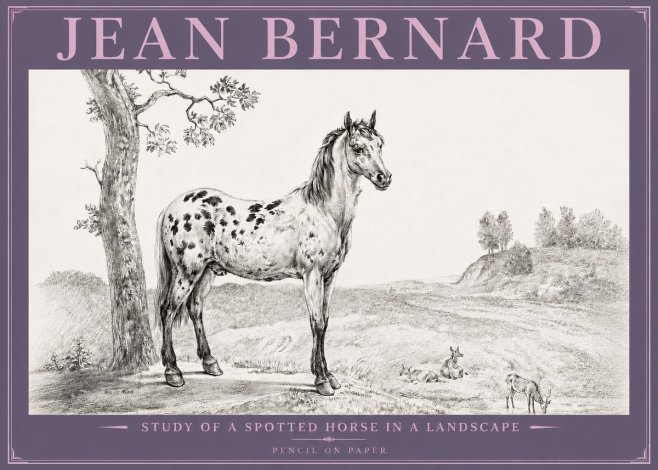 Jean Bernard Study of a Spotted Horse in a Landscape No4 - Póster