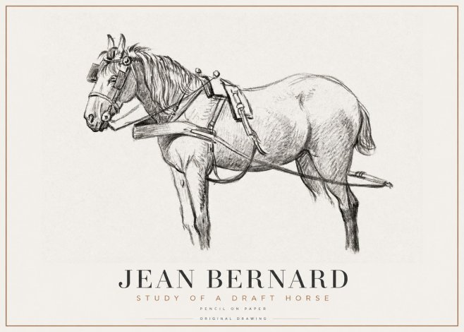 Jean Bernard Study of a Draft Horse I No1 - Póster