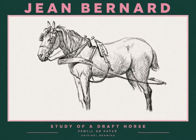 Jean Bernard Study of a Draft Horse I No3 - Póster