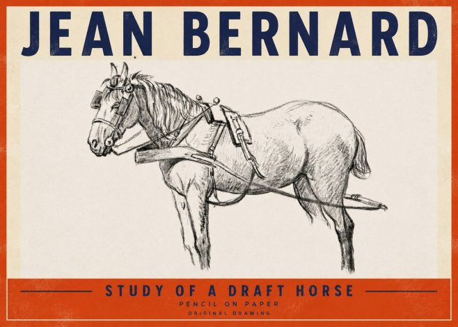 Jean Bernard Study of a Draft Horse I No4 - Póster