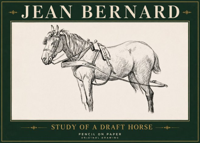 Jean Bernard Study of a Draft Horse I No5 - Póster