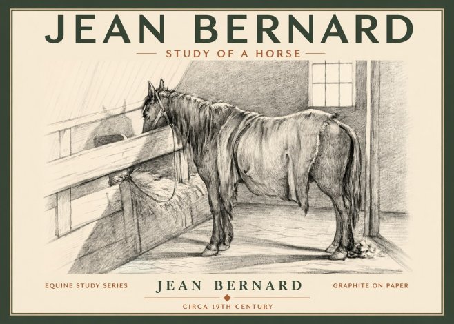Jean Bernard Study of a Horse XIII No2 - Póster