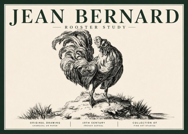 Jean Bernard Study of a Rooster No5 - Póster