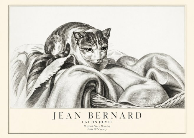 Jean Bernard Cat on a Blanket No3 - Póster