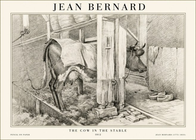 Jean Bernard The Cow in the Stable No1 - Póster