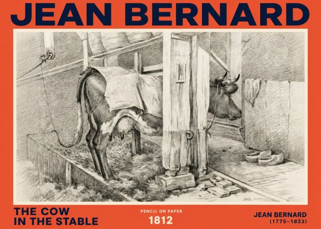Jean Bernard The Cow in the Stable No2 - Póster