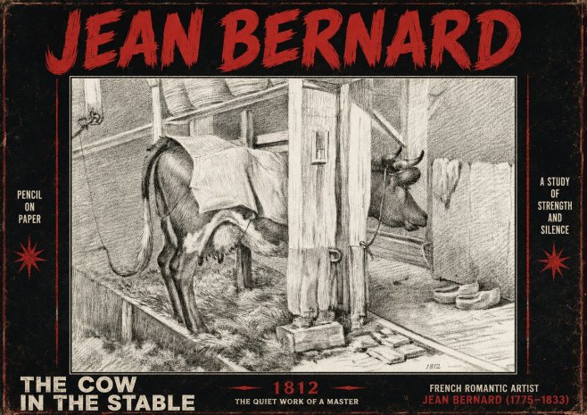 Jean Bernard The Cow in the Stable No4 - Póster