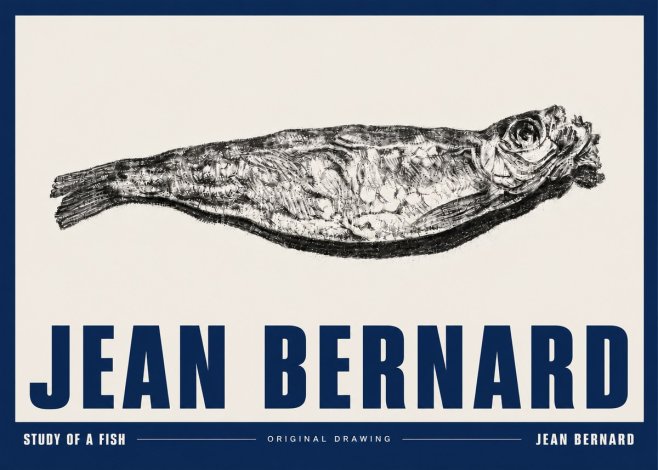 Jean Bernard Study of a Fish V No5 - Póster