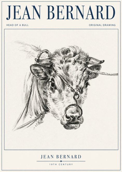Jean Bernard Head of a Bull No1 - Póster