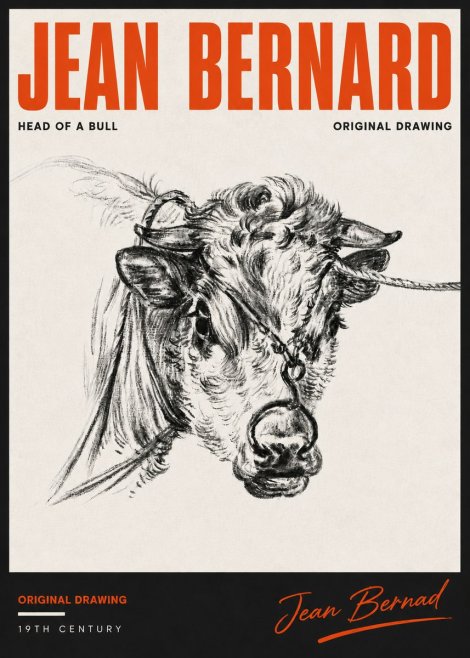 Jean Bernard Head of a Bull No6 - Póster