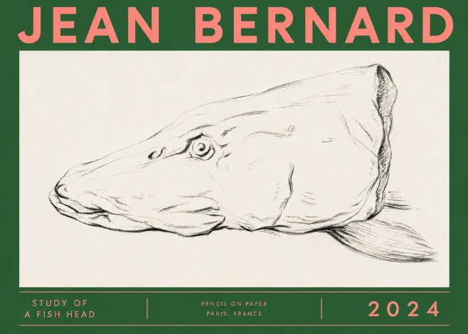 Jean Bernard Study of a Fish Head No4 - Póster