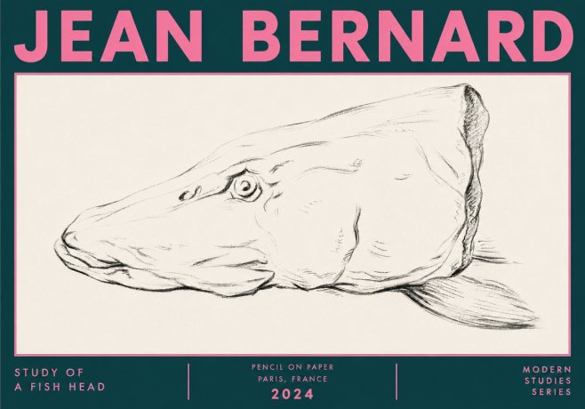 Jean Bernard Study of a Fish Head No6 - Póster