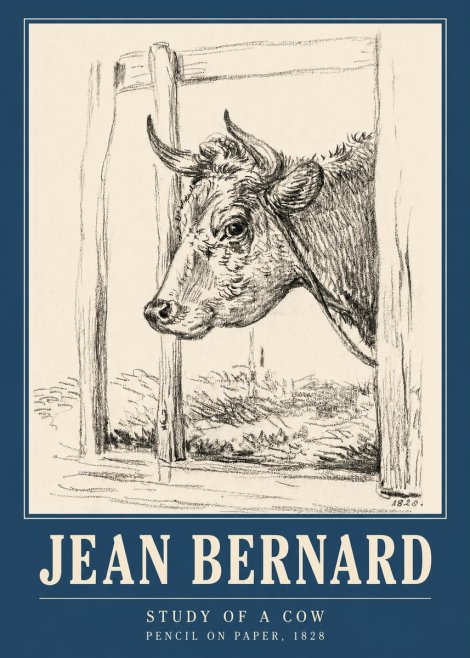 Jean Bernard Study of a Cow XVIII No3 - Póster