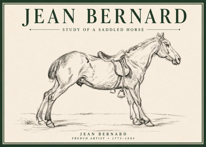 Jean Bernard Study of a Saddled Horse No4 - Póster