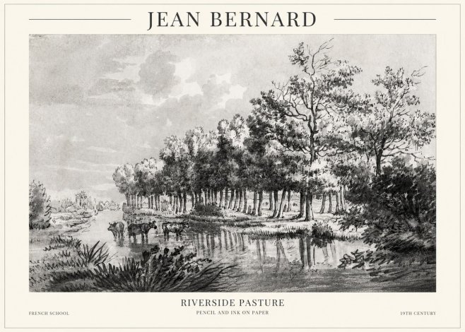 Jean Bernard Riverside Pasture No1 - Póster
