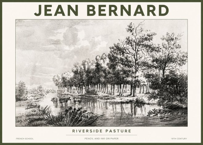 Jean Bernard Riverside Pasture No4 - Póster