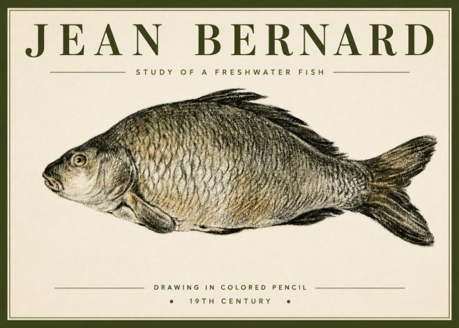 Jean Bernard Study of a Freshwater Fish No4 - Póster