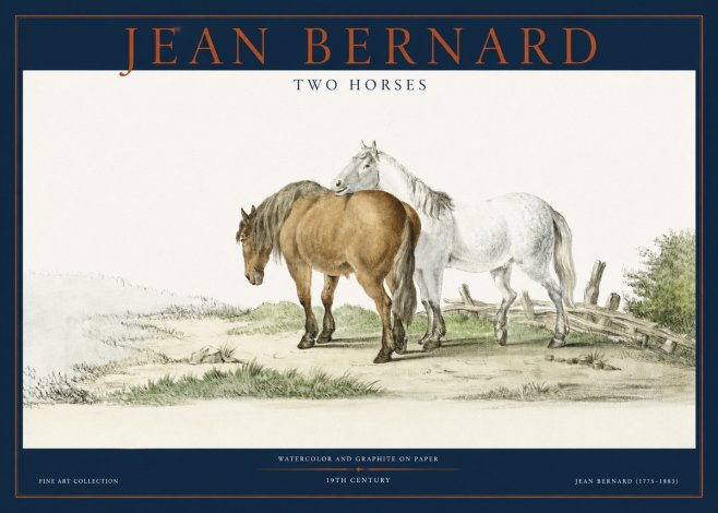 Jean Bernard Two Horses II No2 - Póster