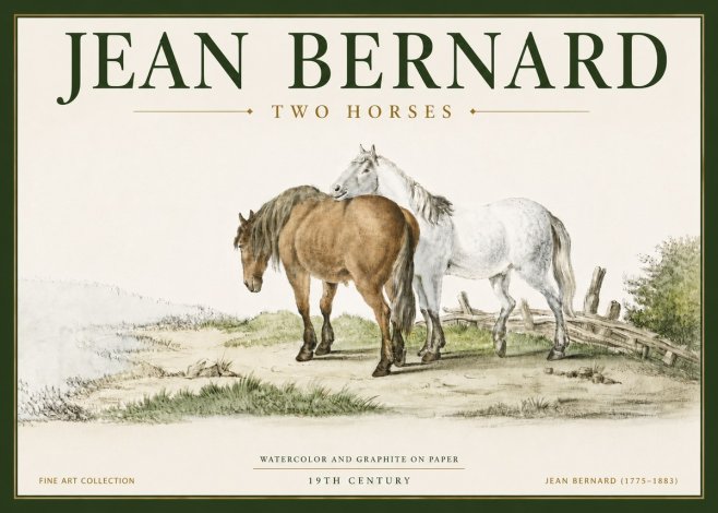 Jean Bernard Two Horses II No6 - Póster