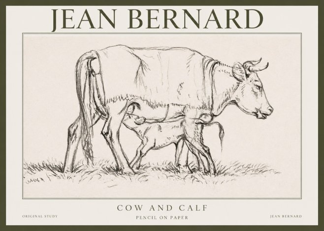 Jean Bernard Cow and Calf II No1 - Póster