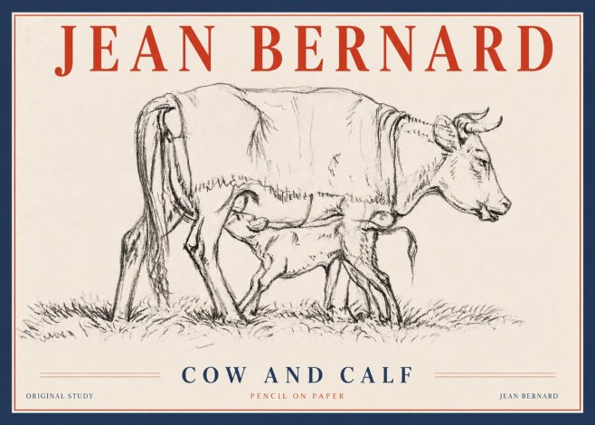 Jean Bernard Cow and Calf II No4 - Póster