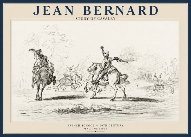 Jean Bernard Study of Cavalry No1 - Póster