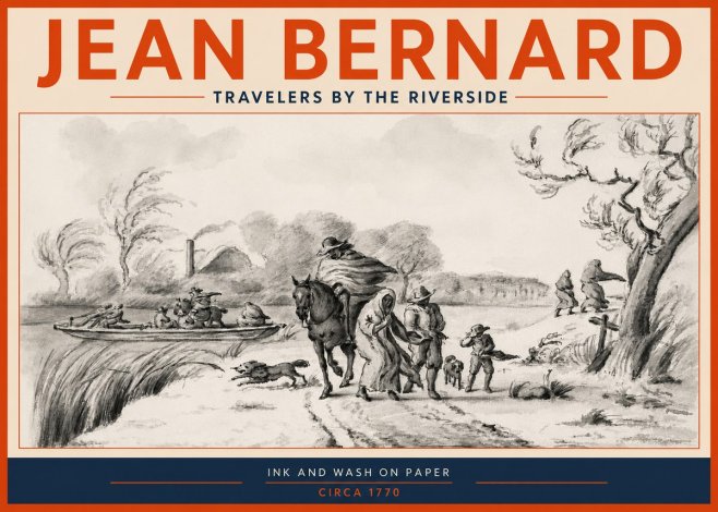 Jean Bernard Travelers by the Riverside No3 - Póster