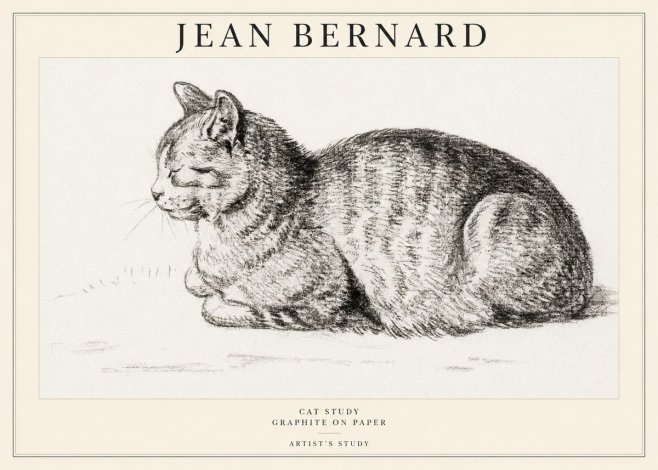 Jean Bernard Cat Study XII No1 - Póster