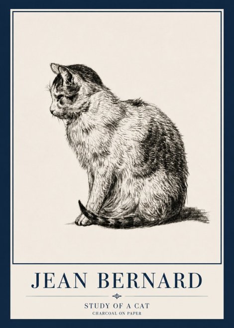 Jean Bernard Study of a Cat IV No3 - Póster