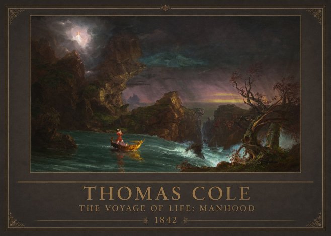 Thomas Cole The Voyage of Life: Manhood II No1 - Póster