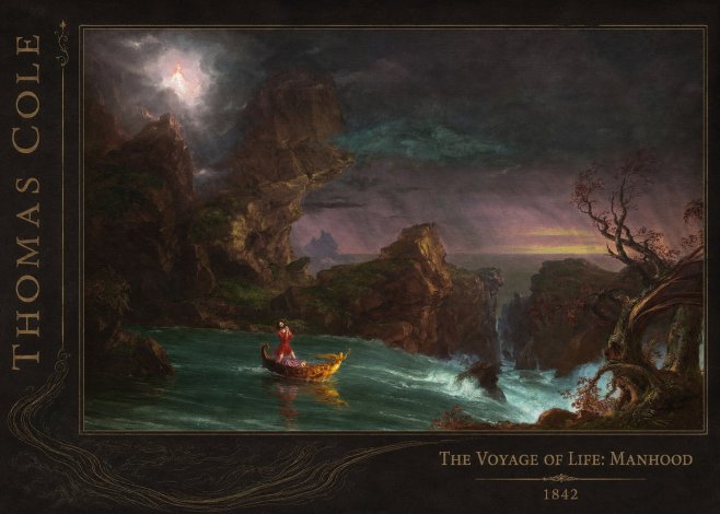 Thomas Cole The Voyage of Life: Manhood II No2 - Póster