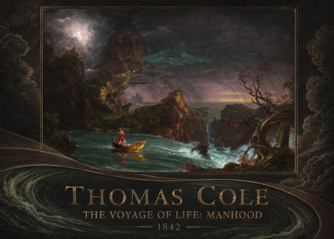 Thomas Cole The Voyage of Life: Manhood II No3 - Póster
