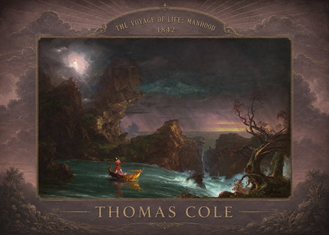 Thomas Cole The Voyage of Life: Manhood II No4 - Póster