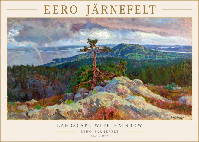 Eero Järnefelt Landscape with Rainbow, 1915 No2 - Póster