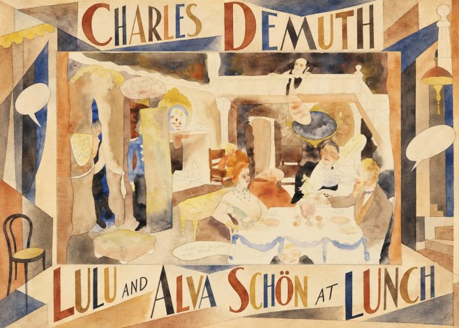 Charles Demuth Lulu and Alva Schön at Lunch No6 - Póster