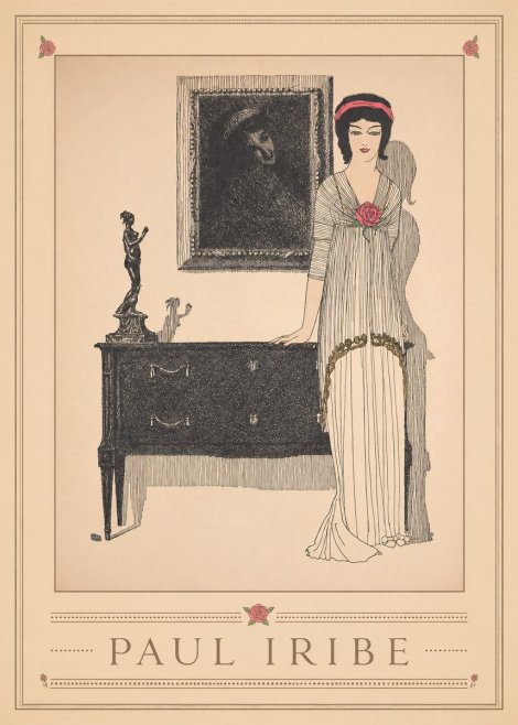 Paul Iribe Woman with Rose No1 - Póster