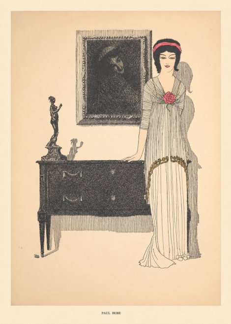 Paul Iribe Woman with Rose No5 - Póster
