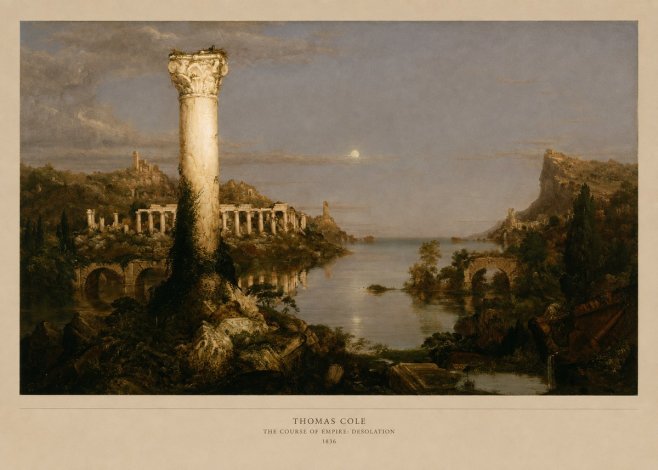 Thomas Cole The Course of Empire: Desolation No5 - Póster