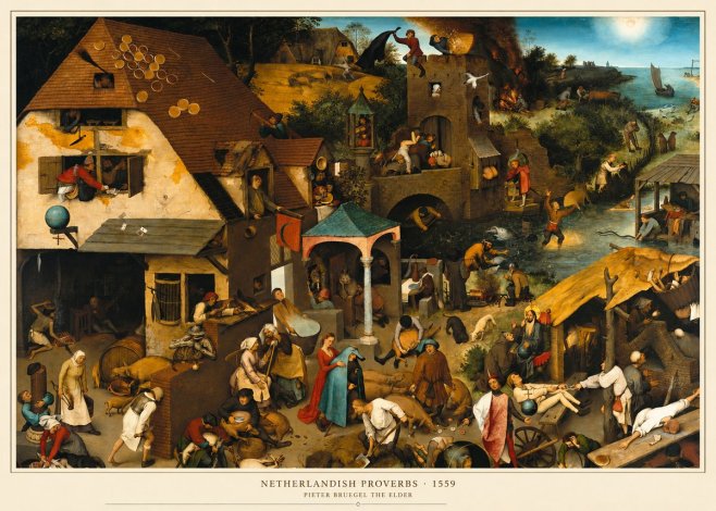 Pieter Bruegel The Netherlandish Proverbs I No6 - Póster