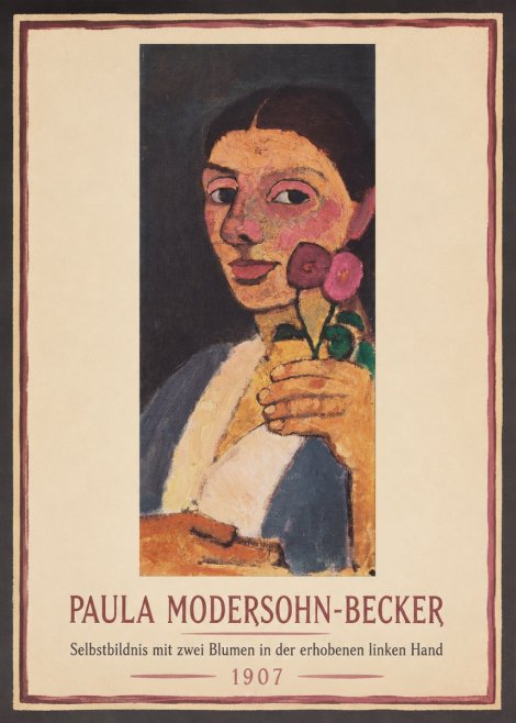 Paula Modersohn-Becker Selbstbildnis Mit Zwei Blumen in Der Erhobenen Linken Hand No1 - Póster