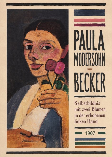 Paula Modersohn-Becker Selbstbildnis Mit Zwei Blumen in Der Erhobenen Linken Hand No4 - Póster