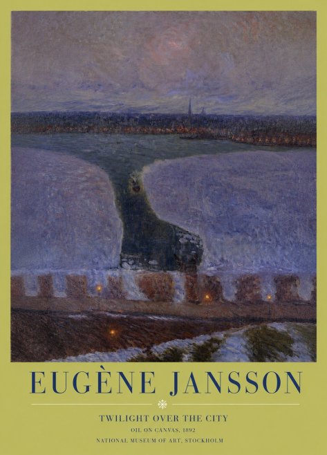 Eugène Jansson Twilight over the City No3 - Póster