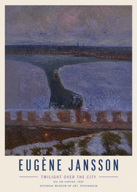 Eugène Jansson Twilight over the City No5 - Póster
