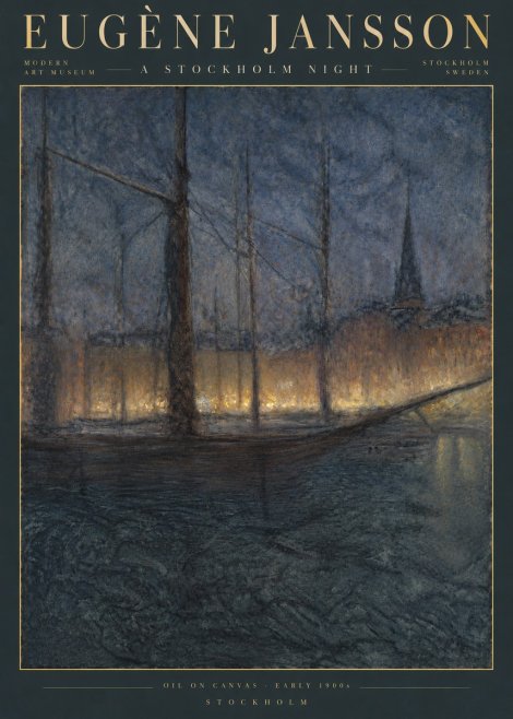 Eugène Jansson Evening on the Water No5 - Póster