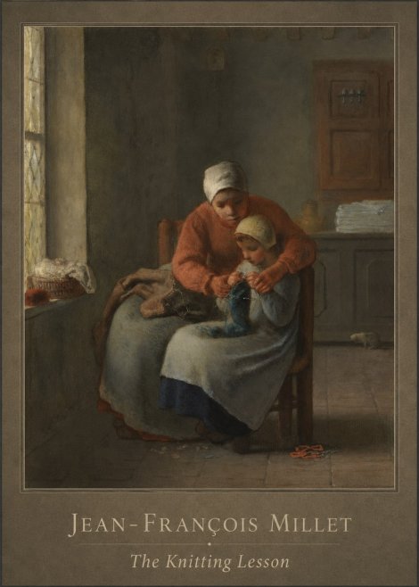 Jean-François Millet The Knitting Lesson II No1 - Póster