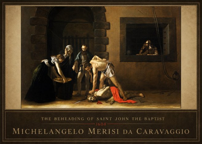 Michelangelo Merisi da Caravaggio The Beheading of Saint John the Baptist No6 - Póster