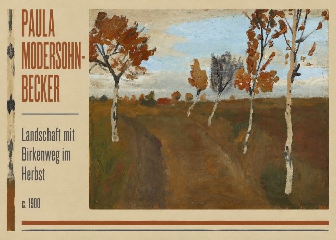 Paula Modersohn-Becker Landschaft Mit Birkenweg Im Herbst No2 - Póster